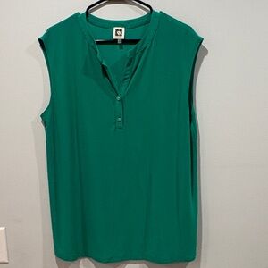 Anne Klein Green Sleeveless Blouse